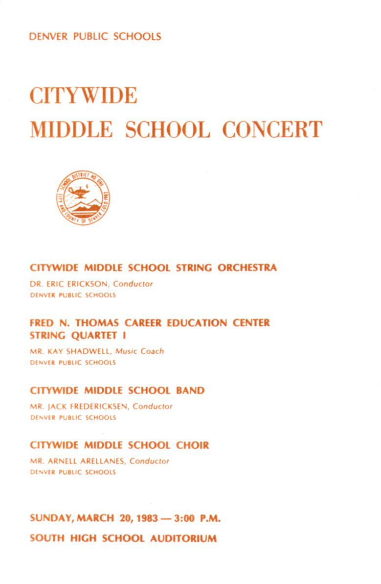 1983 DPS Citywide Middle School Concert